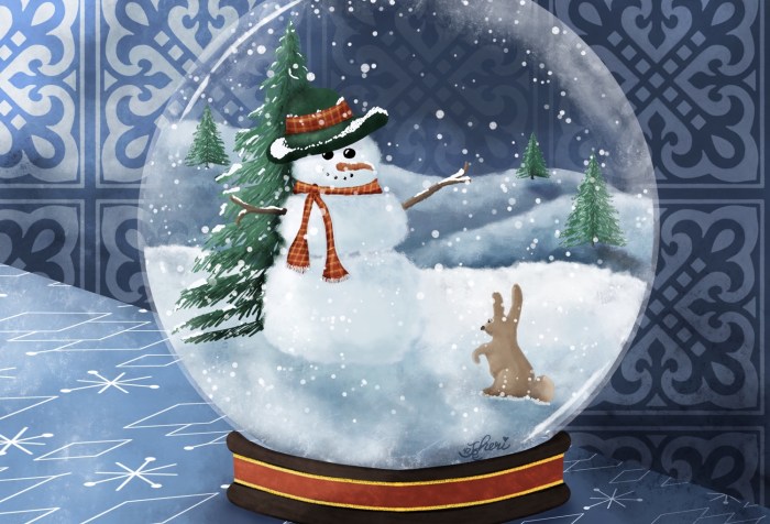 snowman snow globe