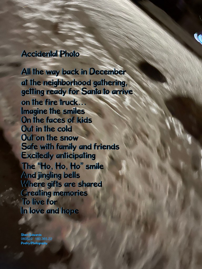 blurry photo of footprints in snow with poem