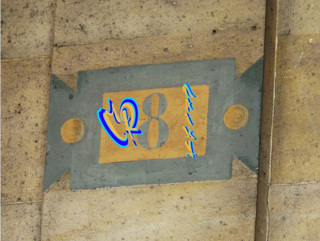 house number 8 with graffiti to make it look like CR8 Daily