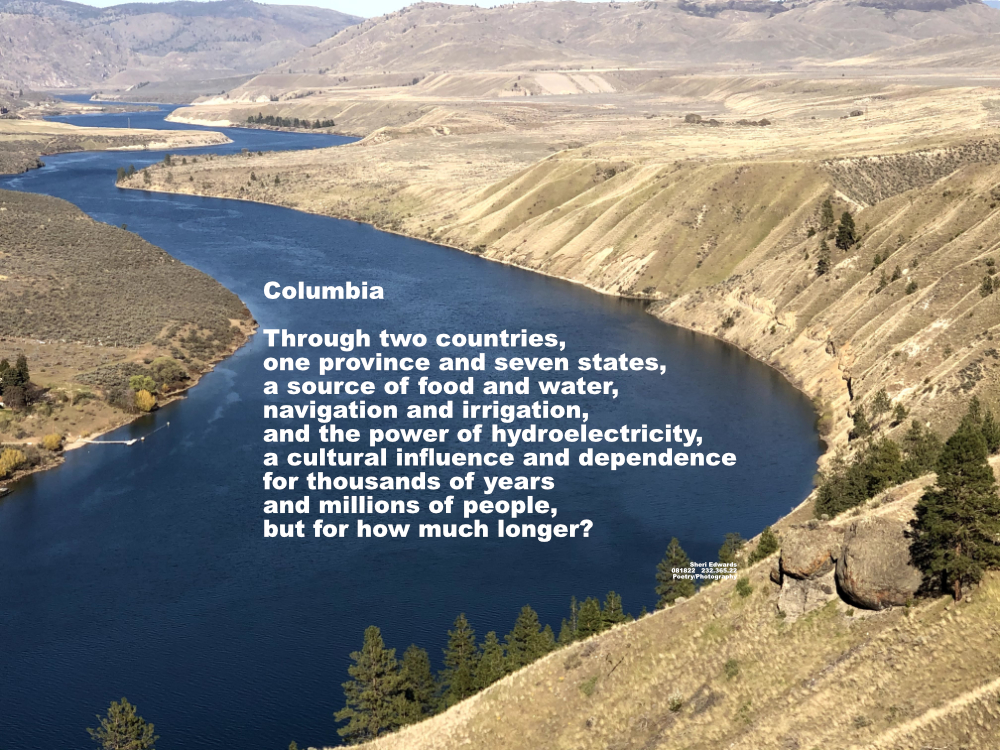 Columbia River winding between the sage brush and wheat fields of Douglas and Okanogan Counties in WA State